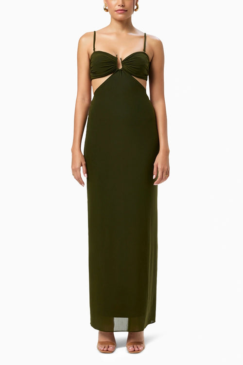 Coastline Mesh Kelp Green Dress