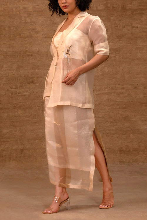 Tinka Ivory Jacket Skirt Set
