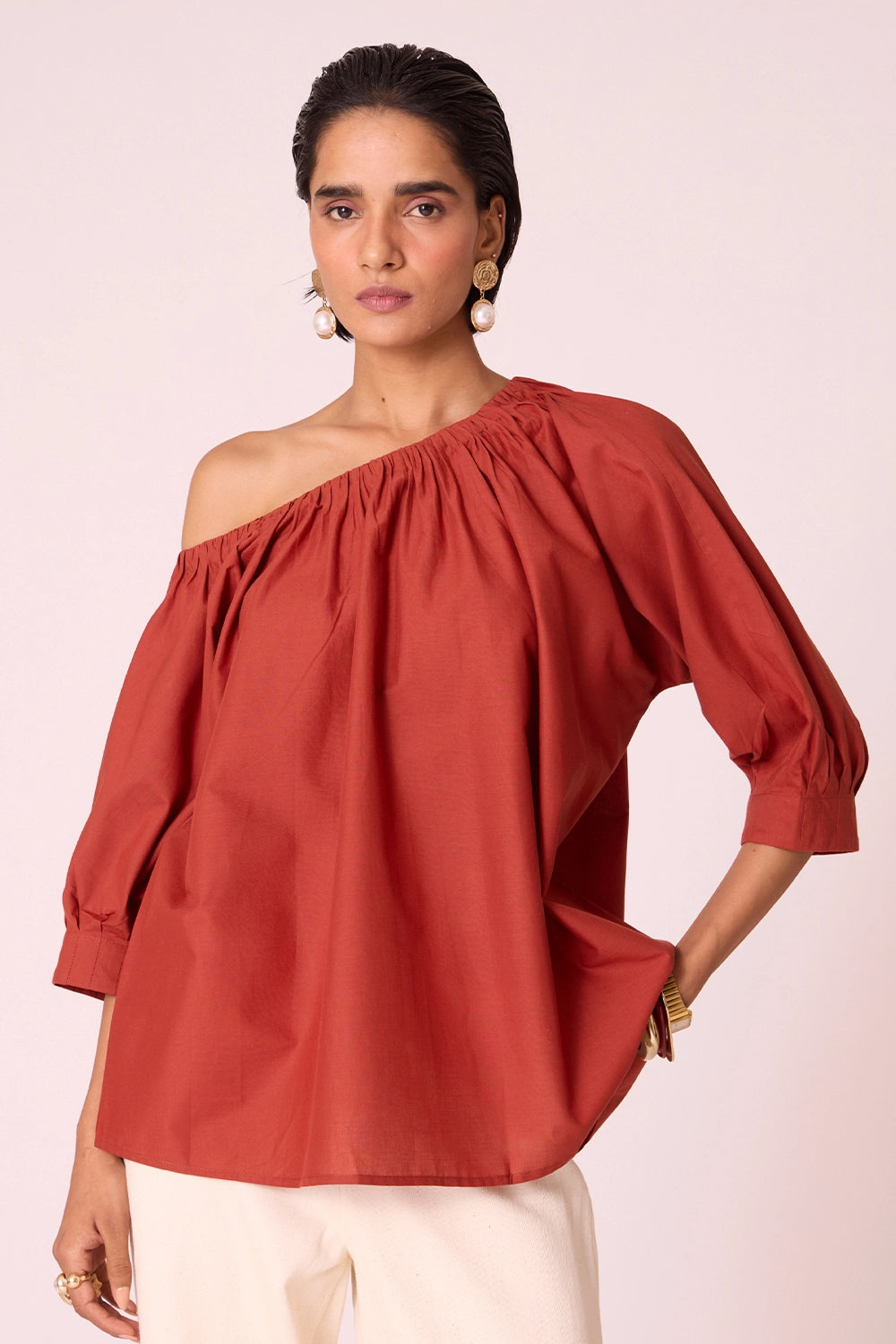 Dina Rust Off Shoulder Top