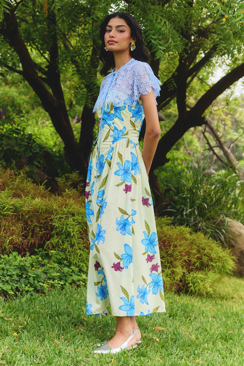 Blue Lily with Cape Dress