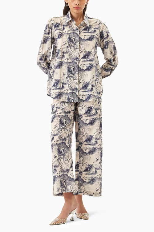 Marine Mood Embellished Co-ord Set