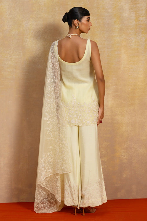Dilruba Butter Yellow Sharara Set