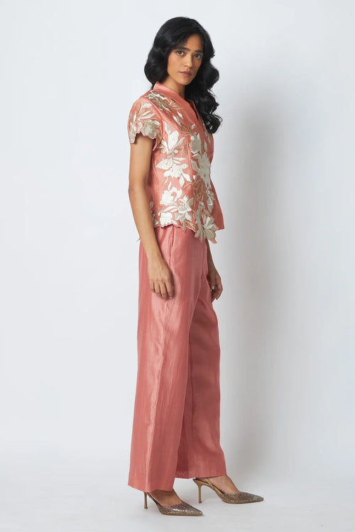 Kumud Window Wrap Vest And Pant Set