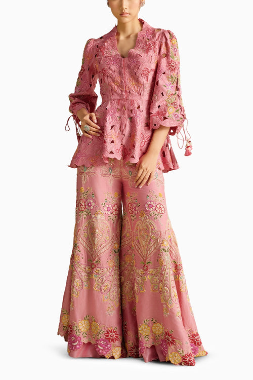 Pink Cutwork Co-ord Set