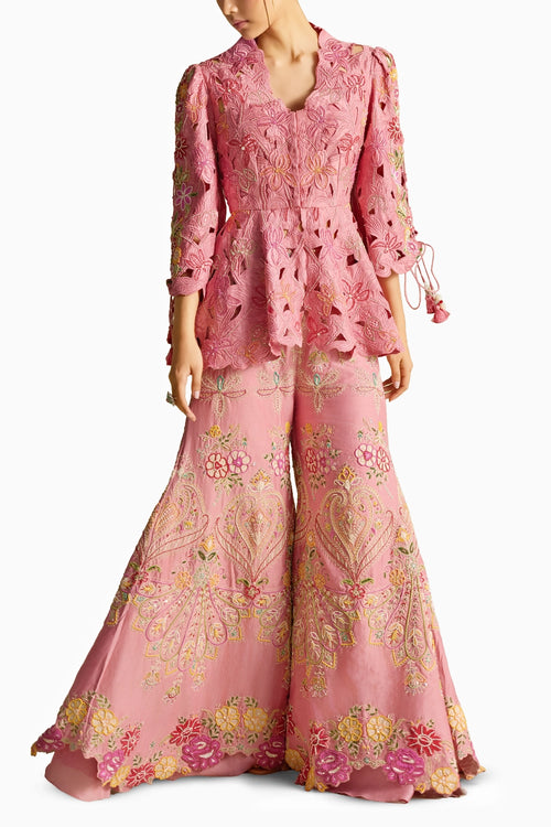 Pink Cutwork Co-ord Set