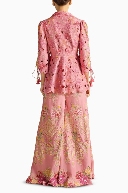 Pink Cutwork Co-ord Set