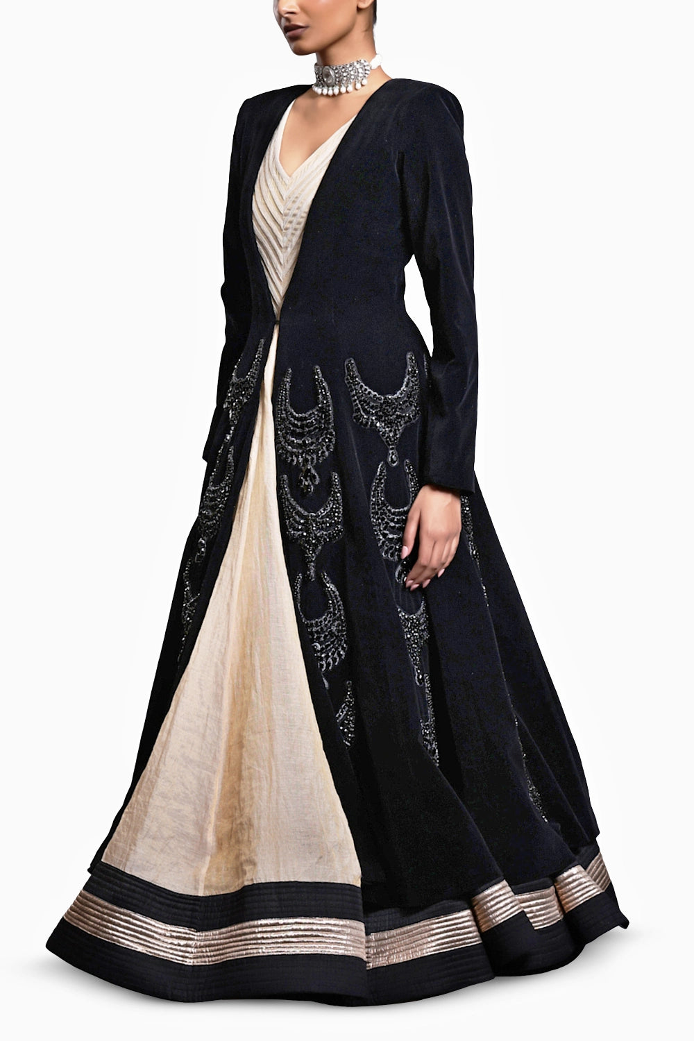 CF Black-Gold Anarkali