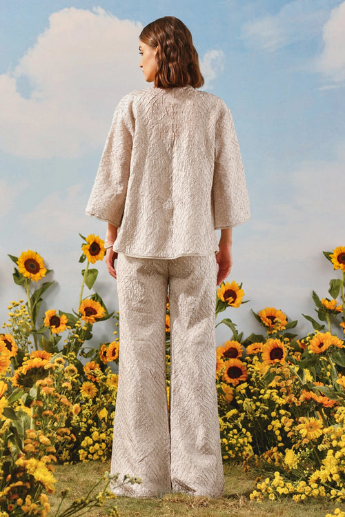 Silver Grey Crushed Bandhani Co-ord Set