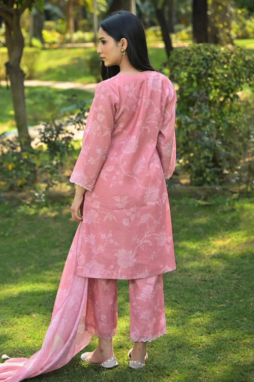 Blush Pink Cotton Chanderi Suit