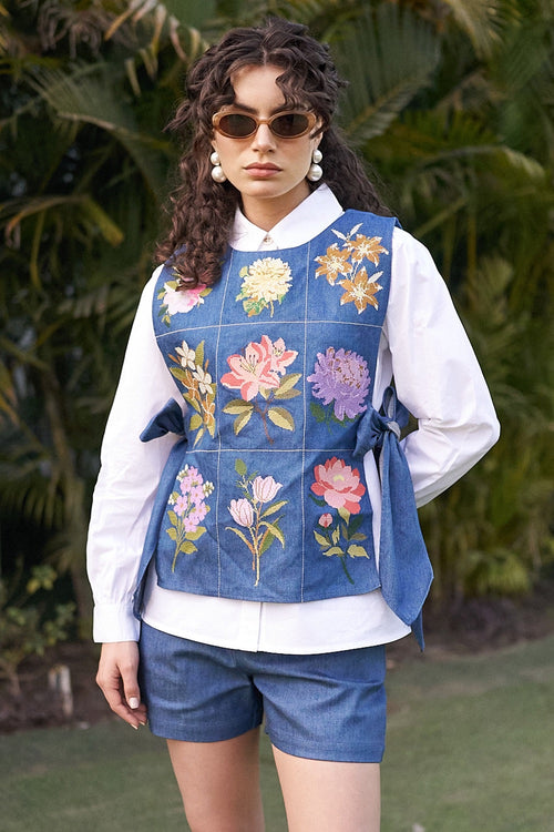 White And Blue Elodie Shirt