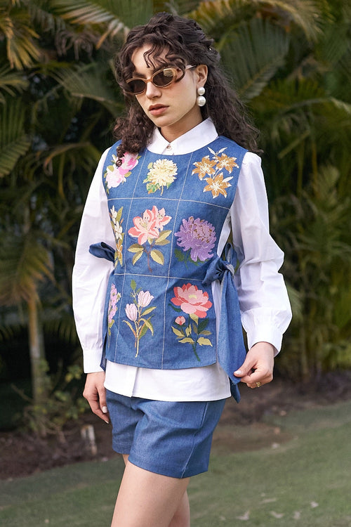 White And Blue Elodie Shirt