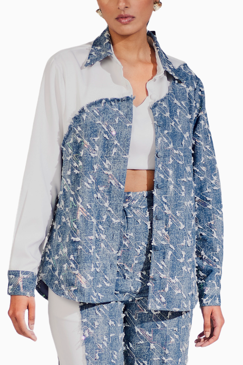 Color Block Denim Shirt