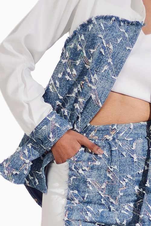Color Block Denim Shirt