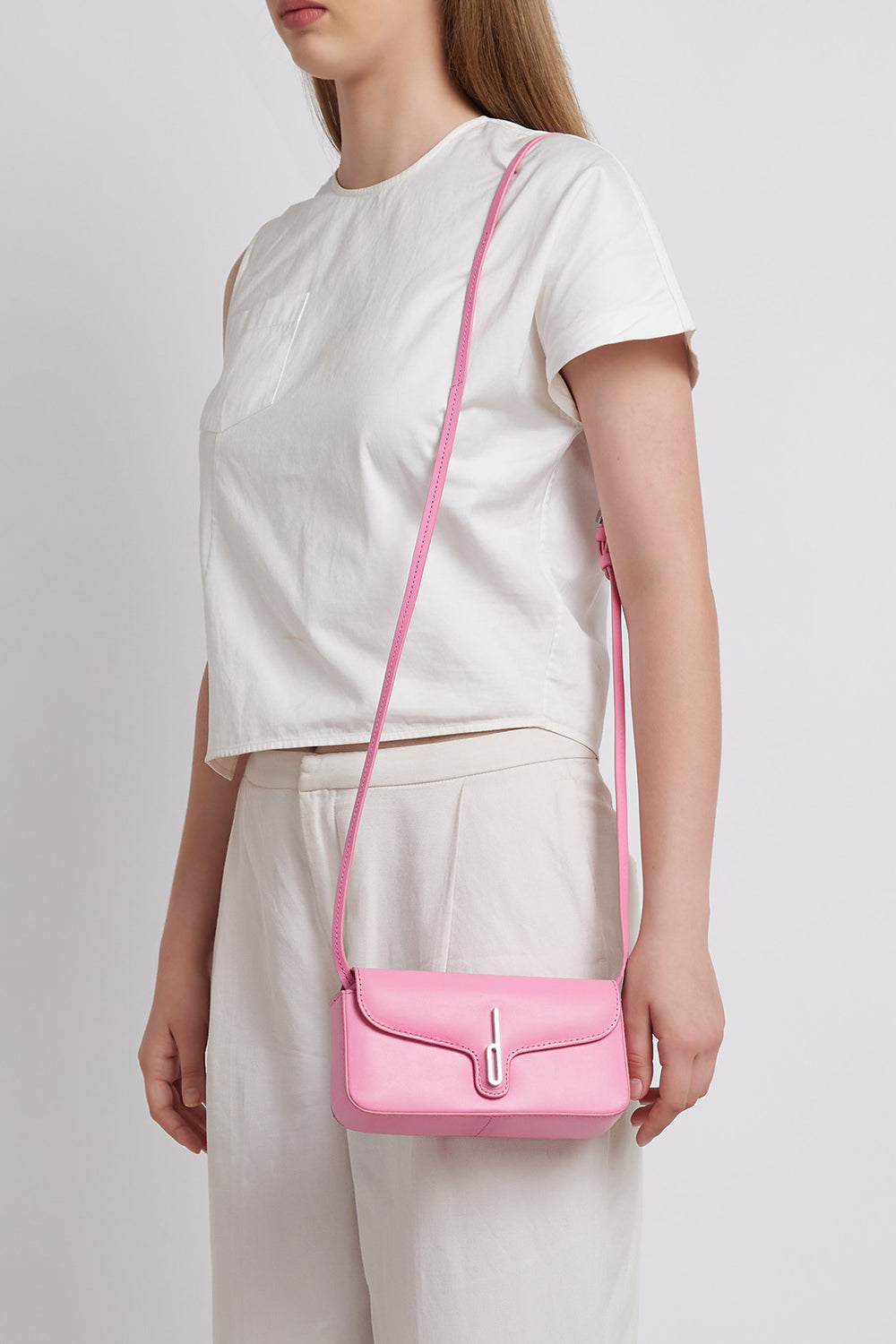 Claudia Mini Nappa Gum Pink Crossbody Bag