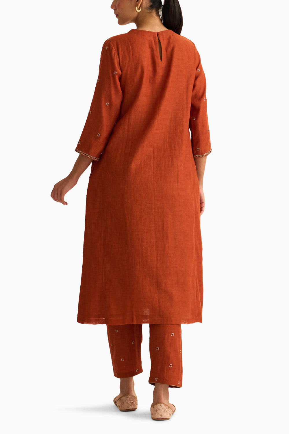 Gulnaar Rust Orange Kurta Set