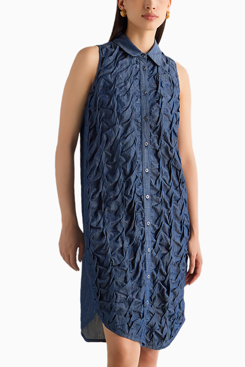 Denim Hand Tuck Dress