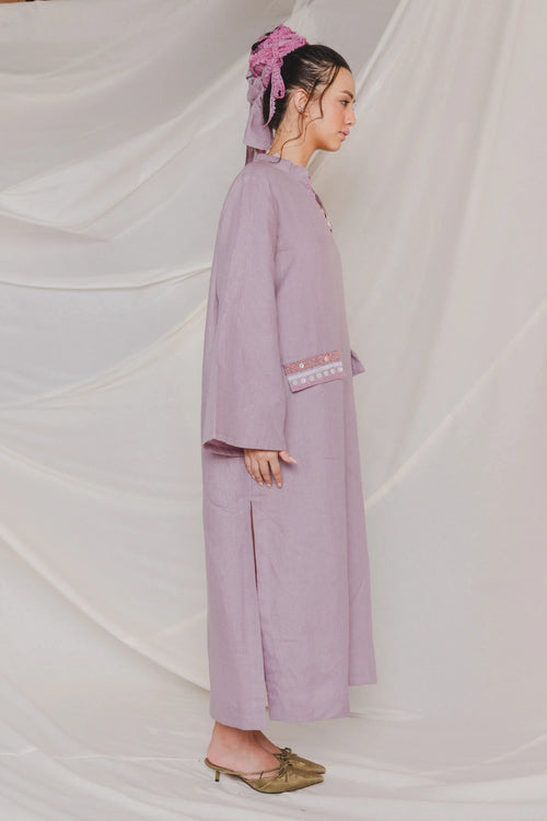 Sandra Lilac Embroidered Kaftan