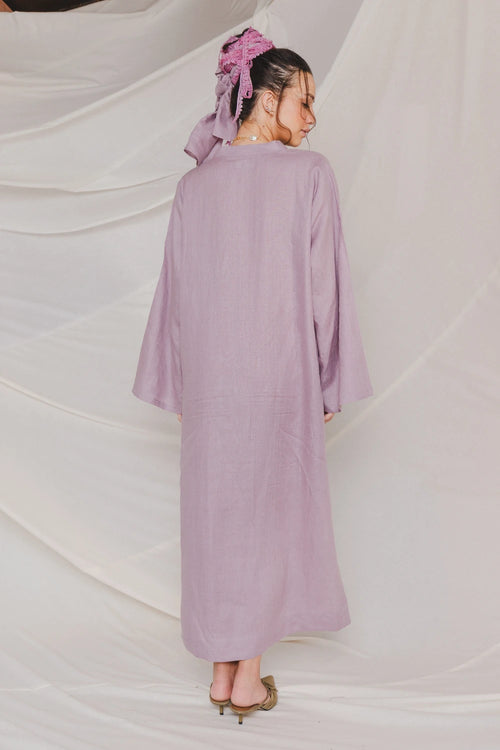 Sandra Lilac Embroidered Kaftan