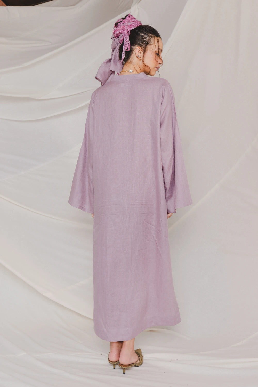 Sandra Lilac Embroidered Kaftan
