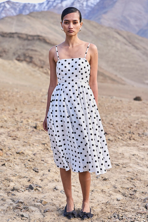 Polka Dot Flared Dress