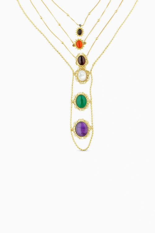 Power Play Navratan Layered Necklace