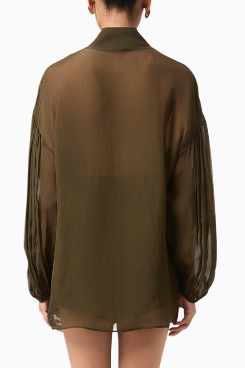 Olive Panelled Mini Skorts