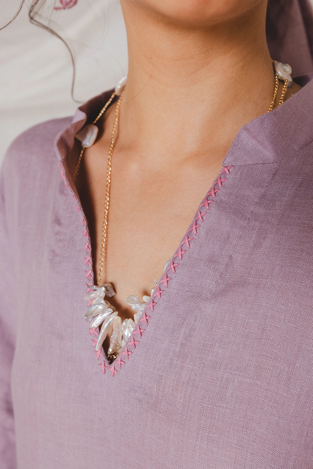 Sandra Lilac Embroidered Kaftan