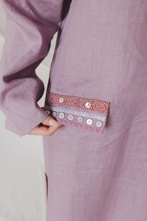 Sandra Lilac Embroidered Kaftan