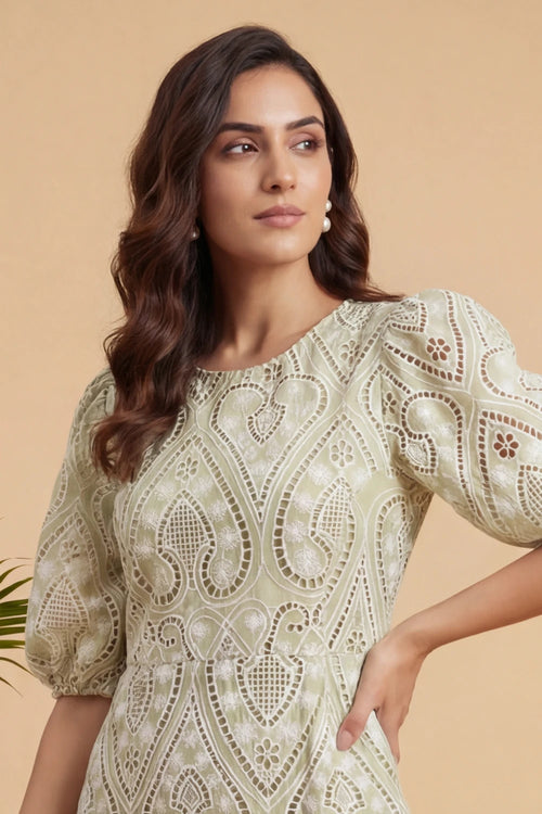 Sage Reverie Lace Dress