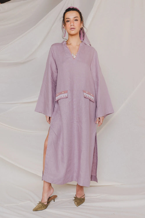 Sandra Lilac Embroidered Kaftan