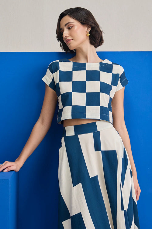 Riviera Navy Skirt Set