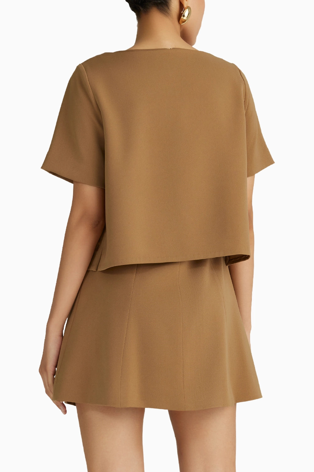 Camel Stretch Suiting Jacket Top