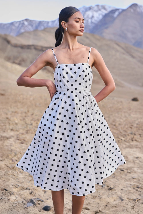 Polka Dot Flared Dress
