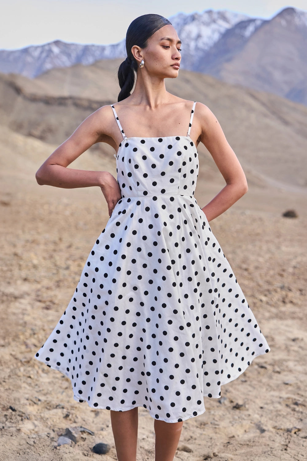 Polka Dot Flared Dress