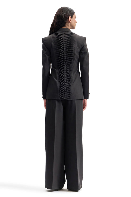 Studded Lapel Obsidian Power Suit