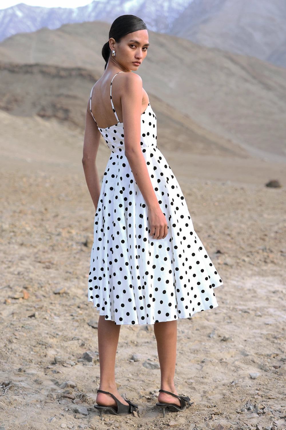 Polka Dot Flared Dress