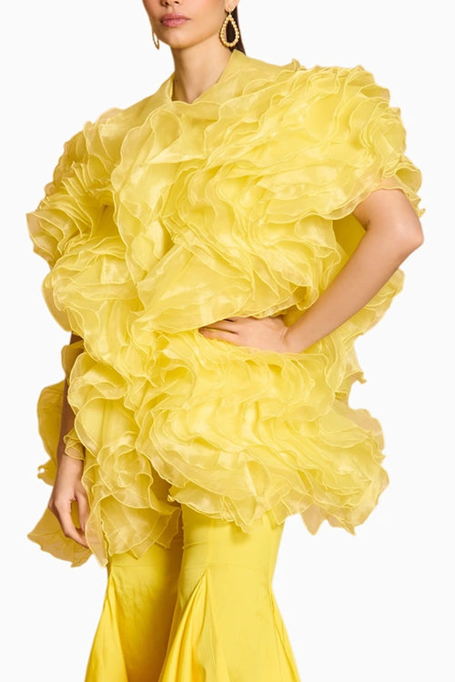 Spectrum Yellow Ruffle Jacket