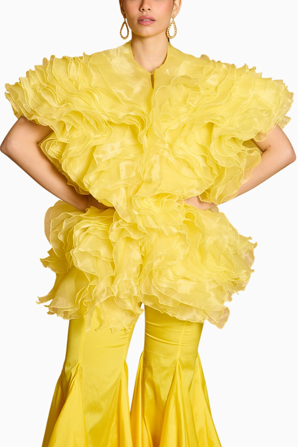 Spectrum Yellow Ruffle Jacket With Bell Bottoms