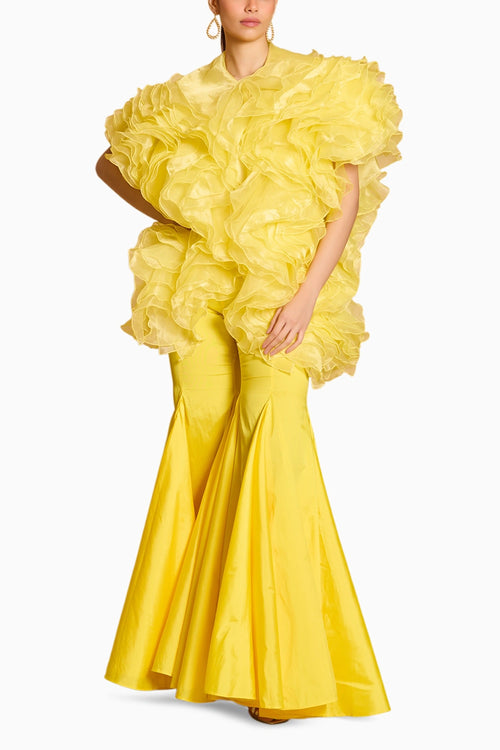 Spectrum Yellow Ruffle Jacket With Bell Bottoms