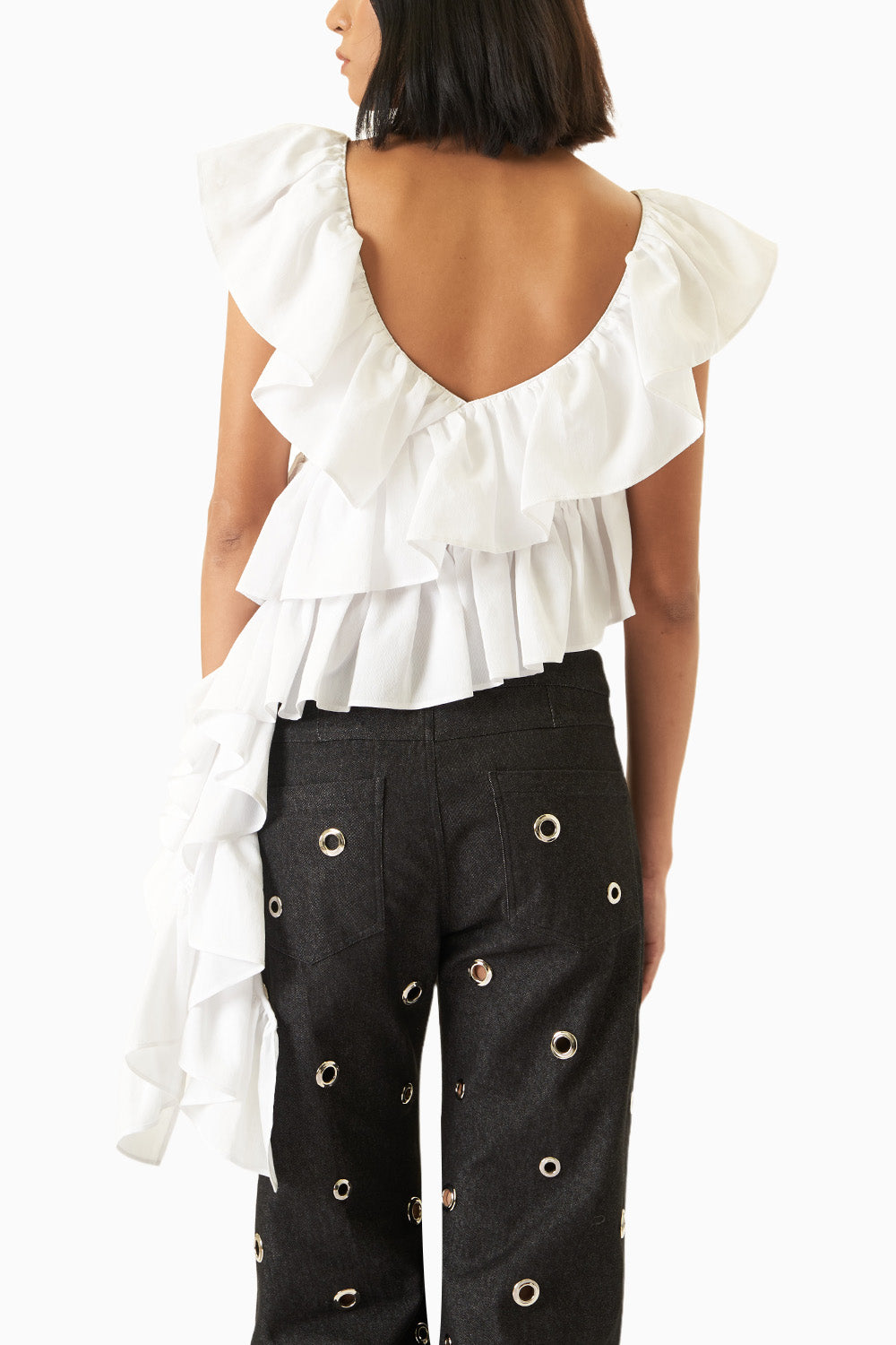 Flimsy Top with Silver Eyelet Pants