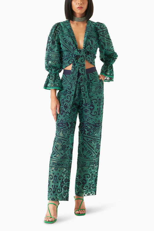 Alaya Tie up Top with Marlyn Pants
