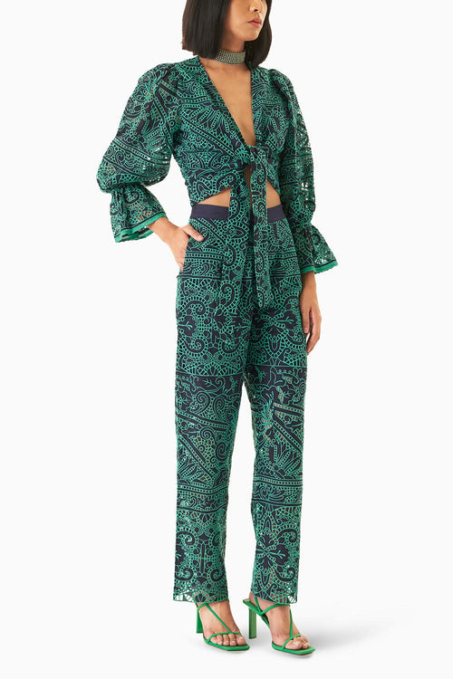 Alaya Tie up Top with Marlyn Pants