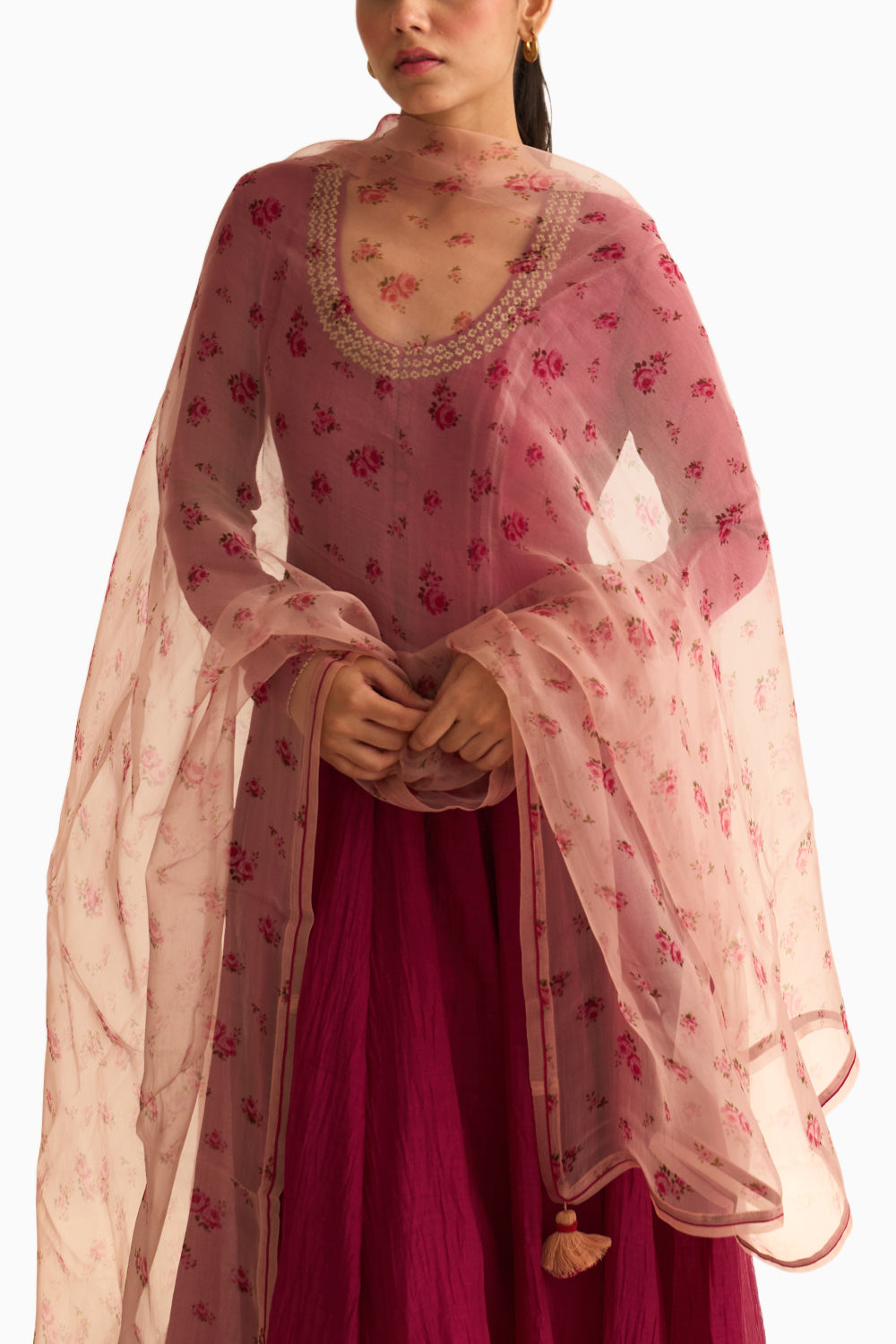 Amal Deep Red Kurta Set with Dupatta