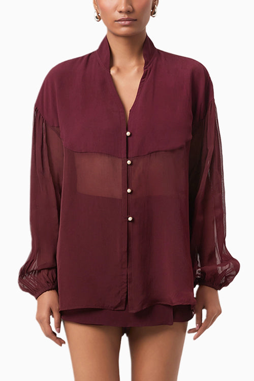 Wine Panelled Mini Skorts