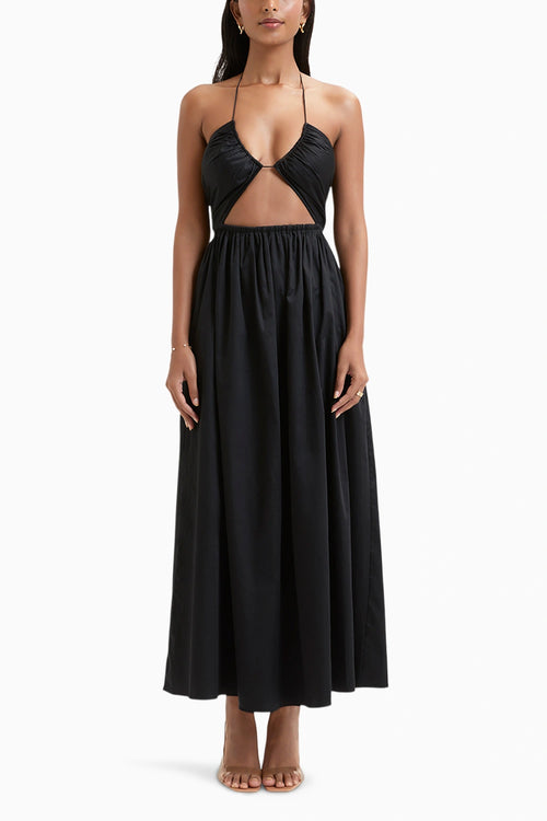 Black Jayne Cut-Out Halter Dress