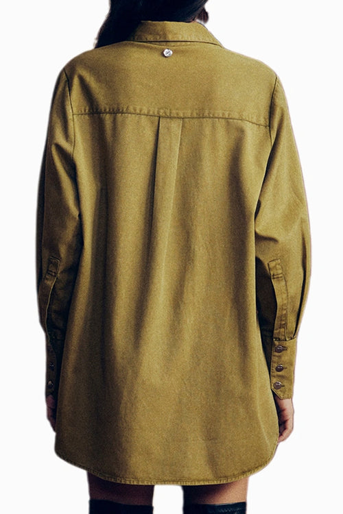 Washed Twill Embellished Shirt