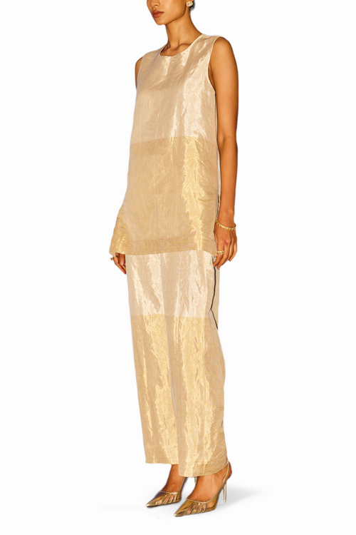 Tissue Coord Set with Organza Jacket and Dupatta
