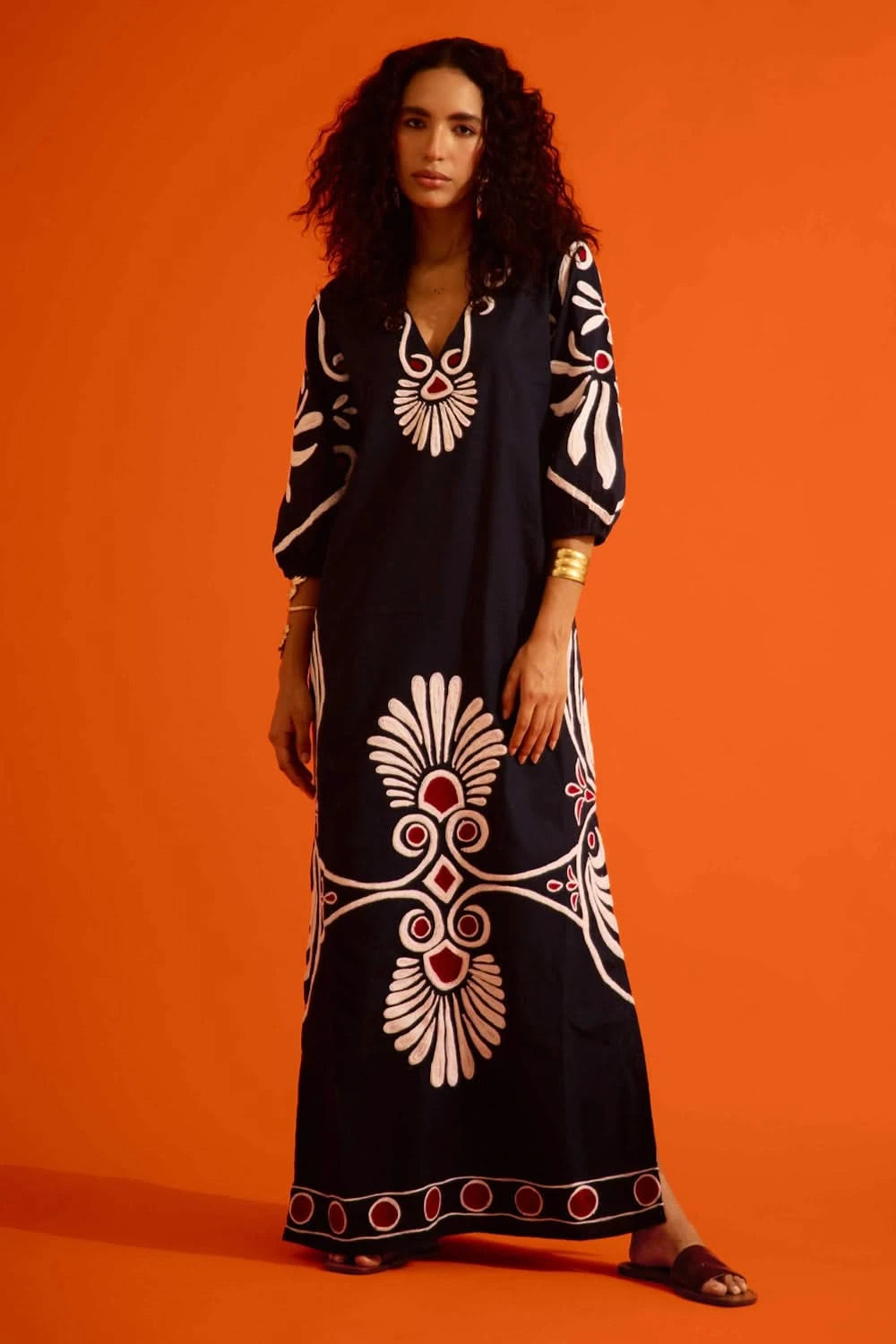 Shop Black Botanical Maxi Thread Embroidered Dress Online | The Sverve Shop Black Botanical Maxi Thread Embroidered Dress Online | The Sverve