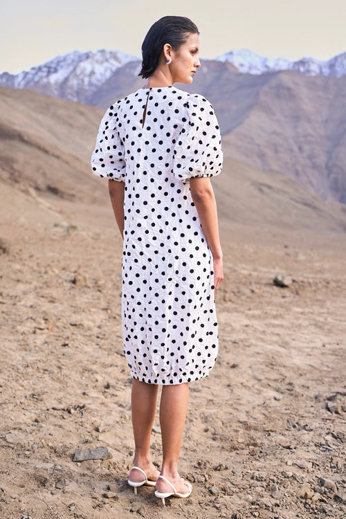 Crushed Polka Dot Dress