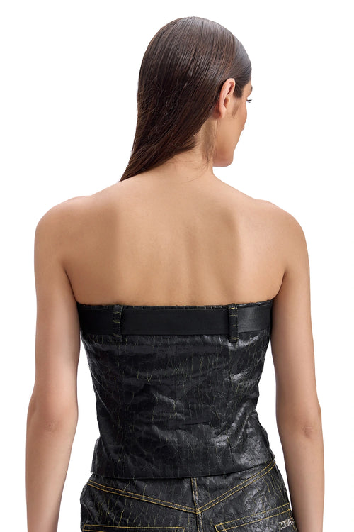 Cracked Leather Utility Corset
